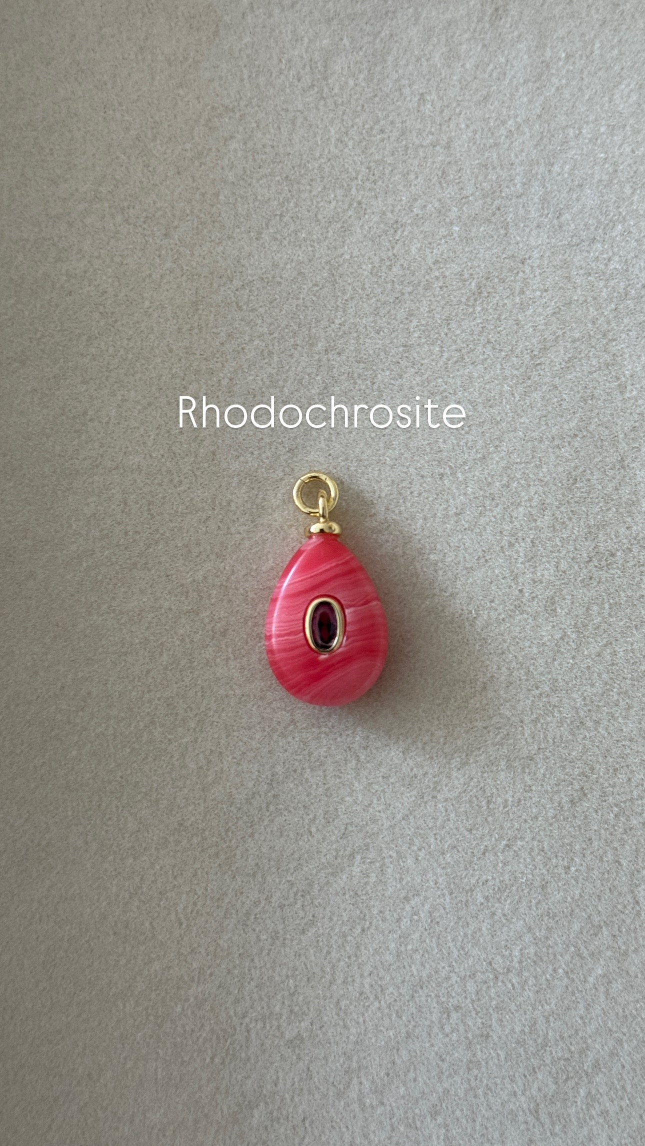 Rhodochrosite Teardrop Pendant