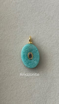 18k Gold Filled Oval Amazonite Pendant.