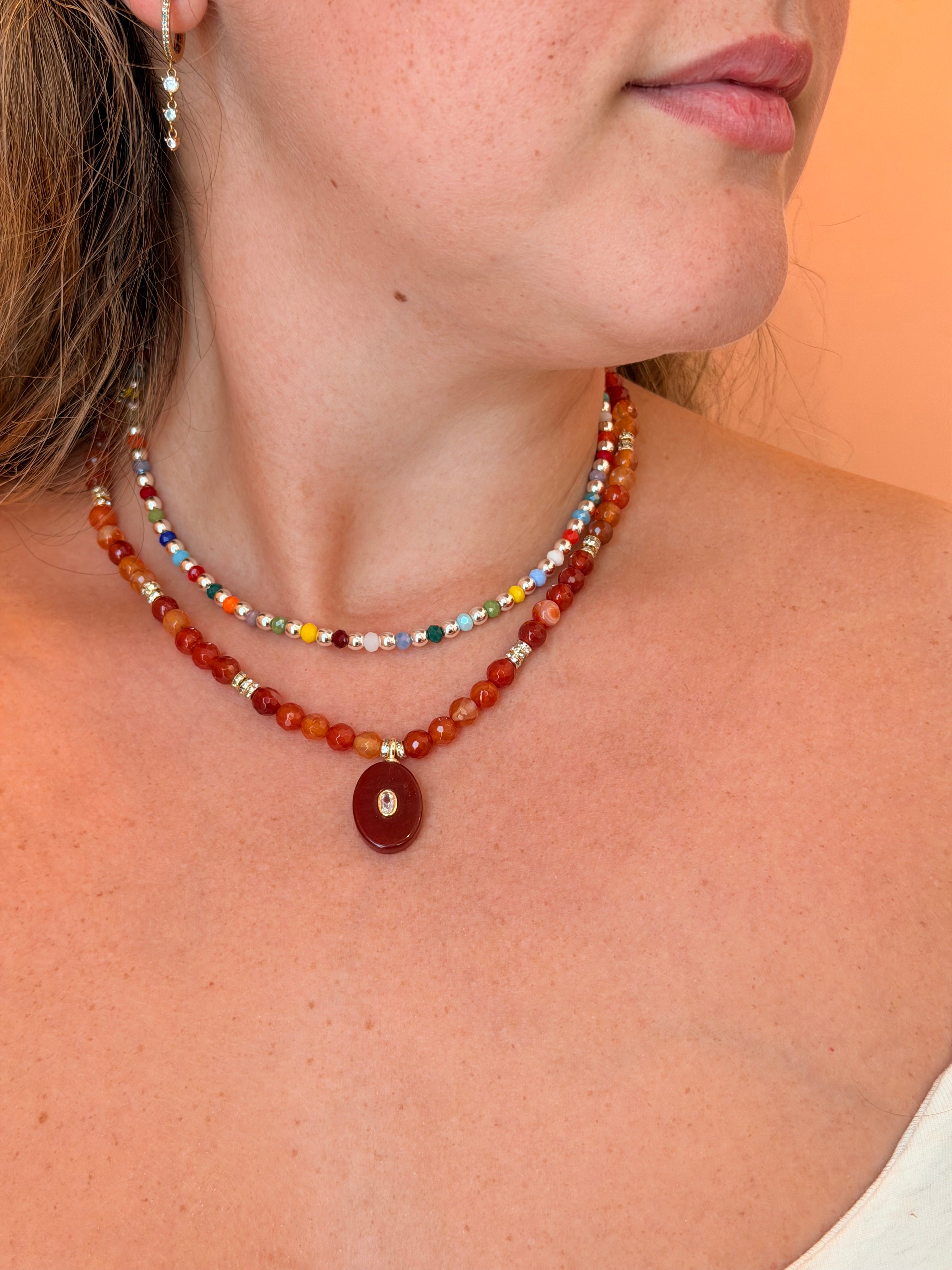 Hematite Glass Bead Necklace