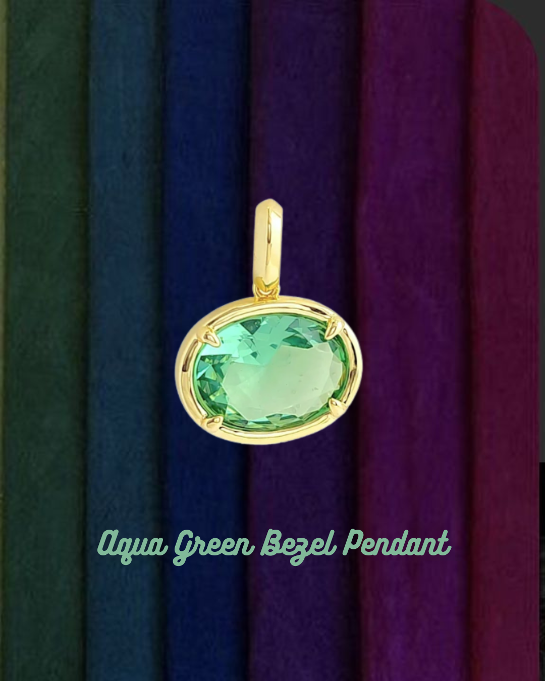 Aqua Green Bezel Pendant