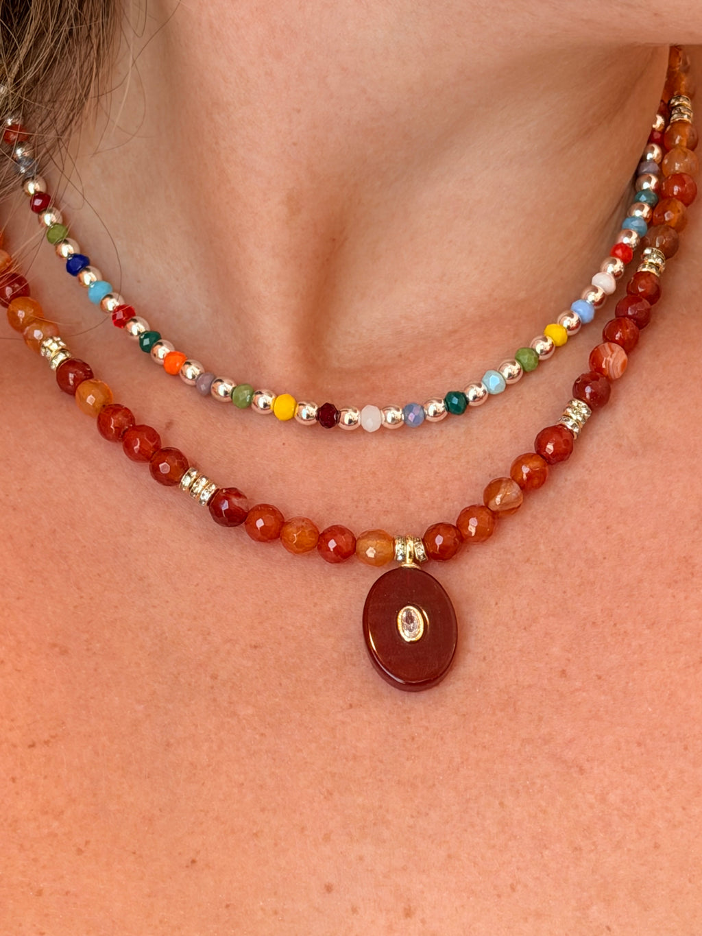 Hematite Glass Bead Necklace