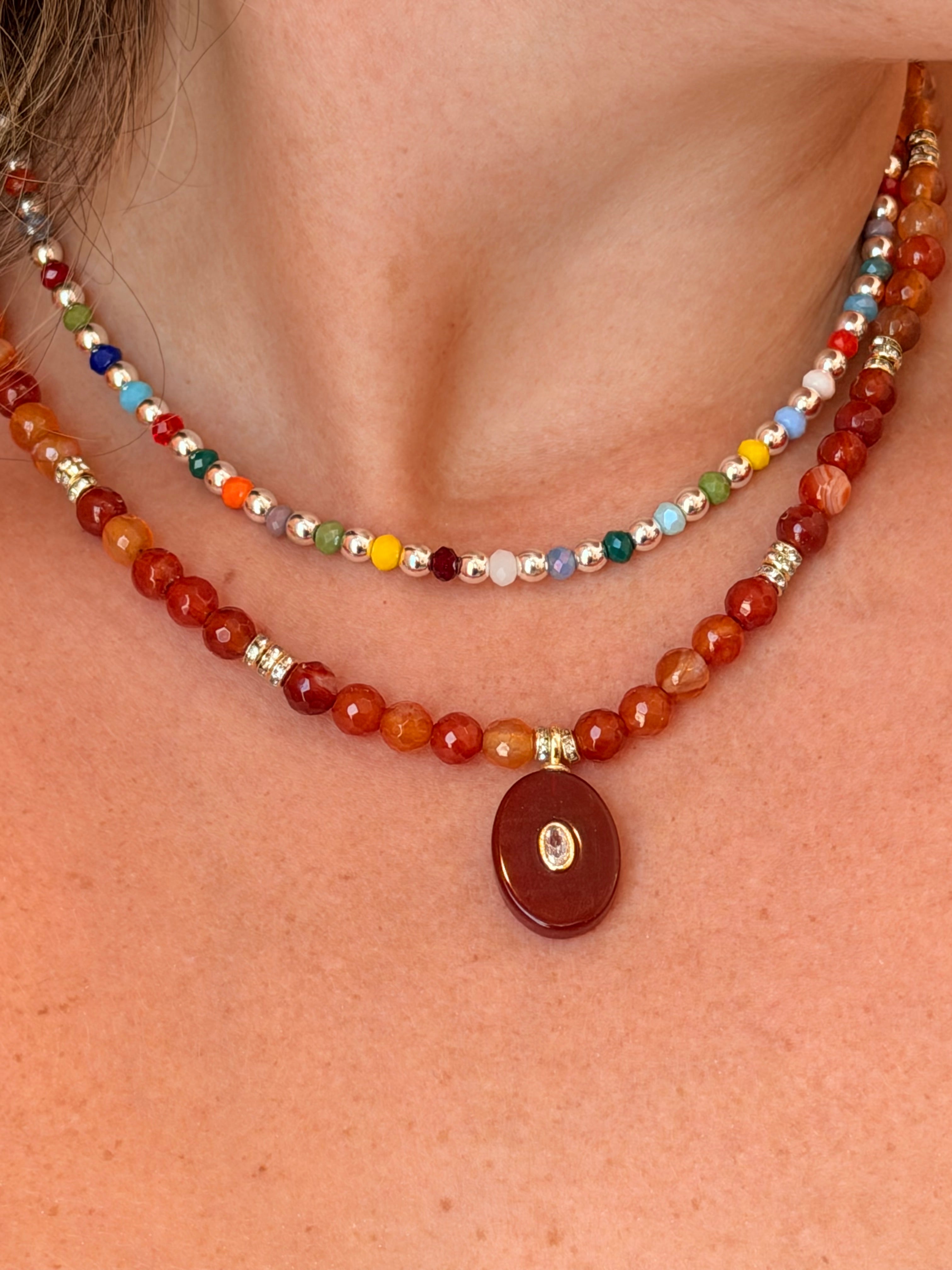 Hematite Glass Bead Necklace