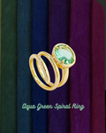 Aqua Green Spiral Ring