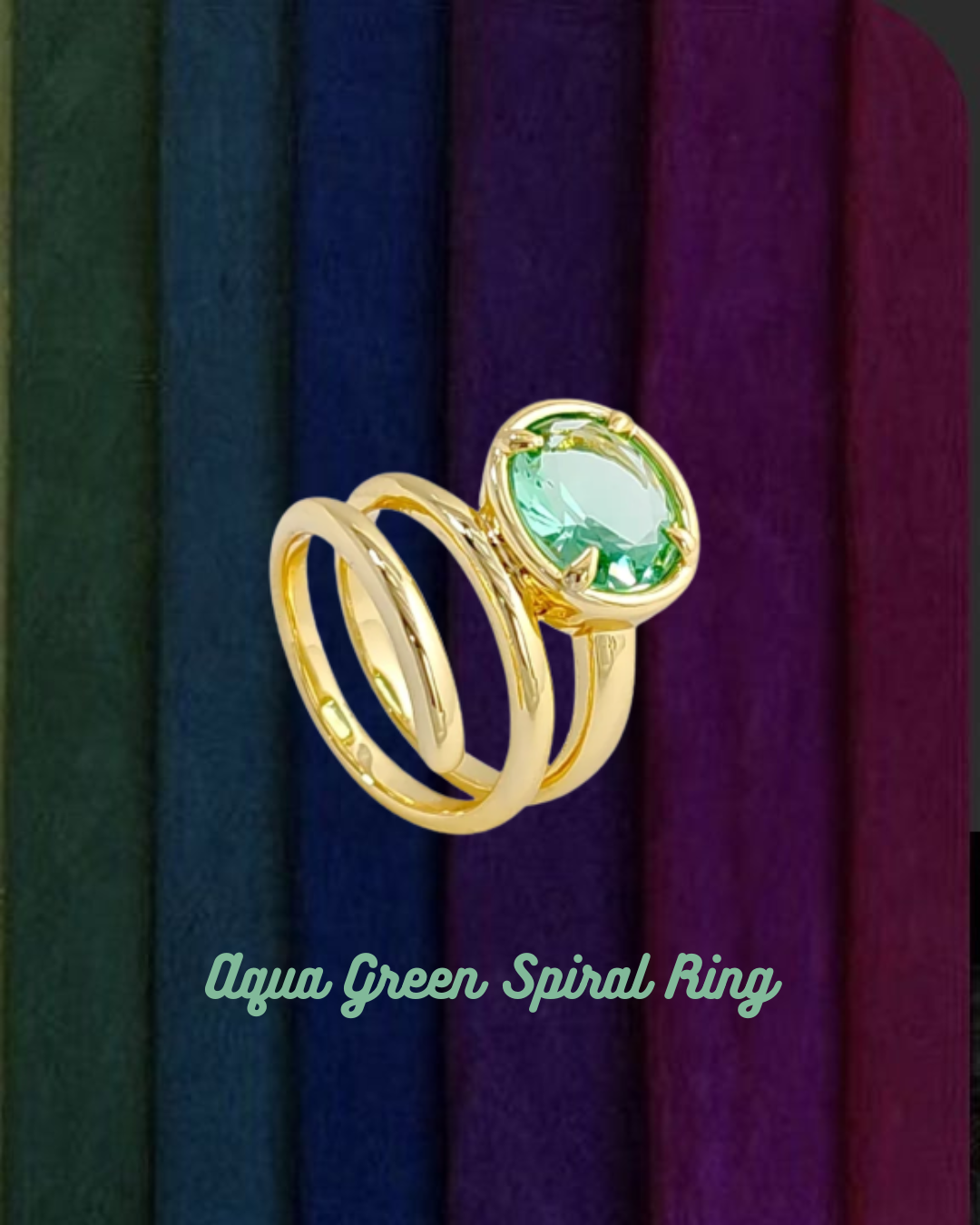 Aqua Green Spiral Ring