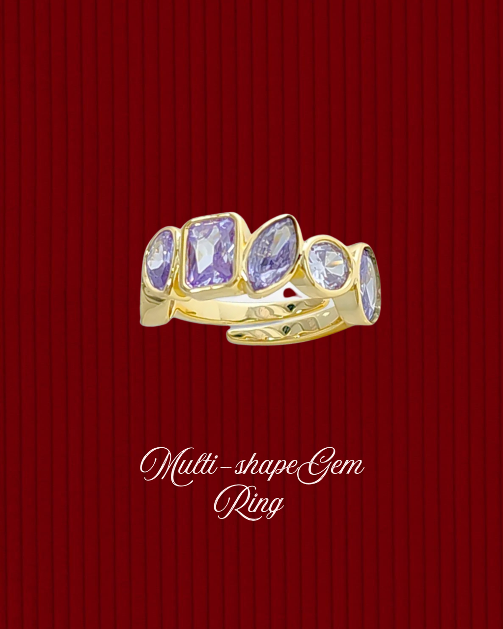 Lavender Multi-Shaped Gem Ring