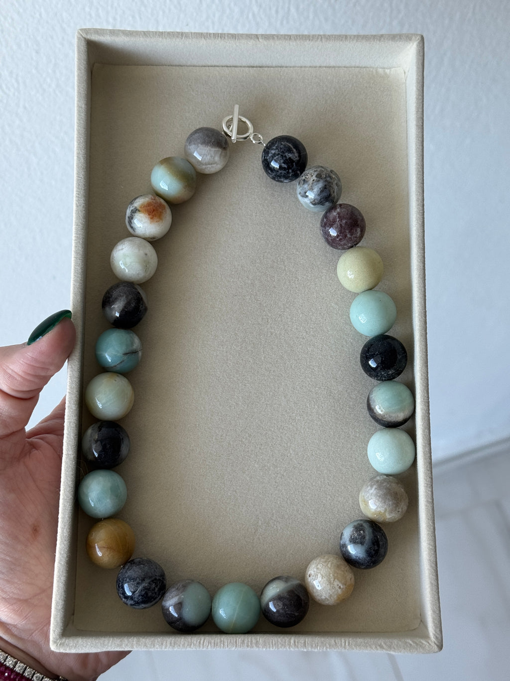 Natural Amazonite Beaded Necklace