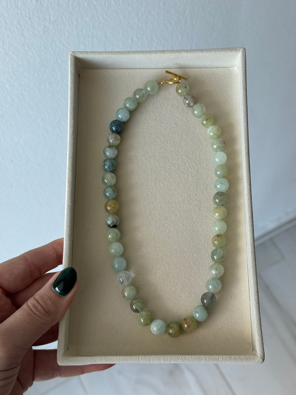 Beaded Aquamarine Necklace