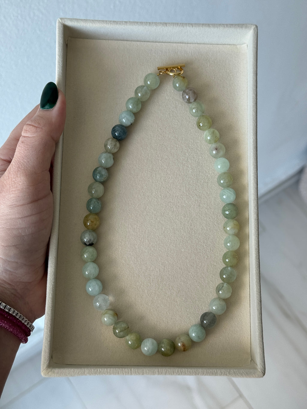 Beaded Aquamarine Necklace