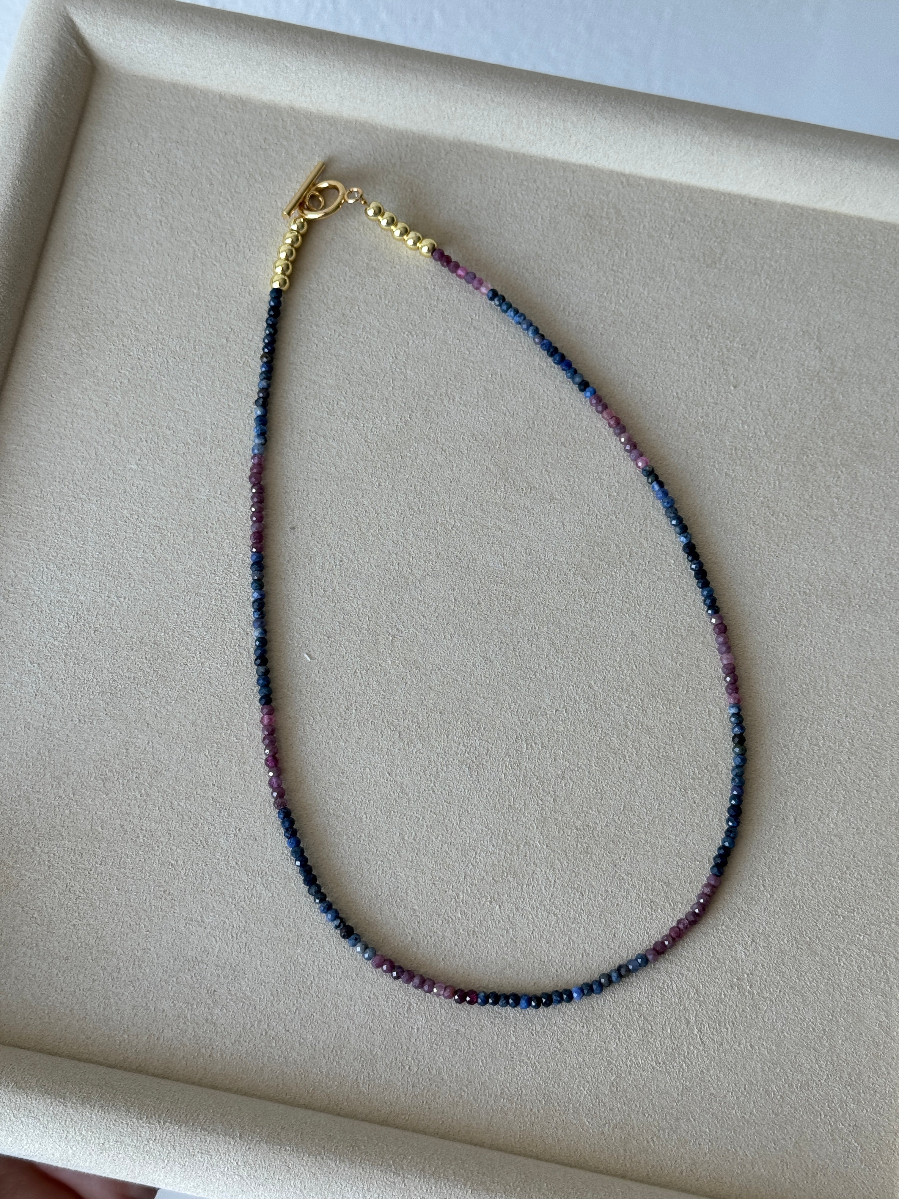 Blue Sapphire and Ruby Necklace