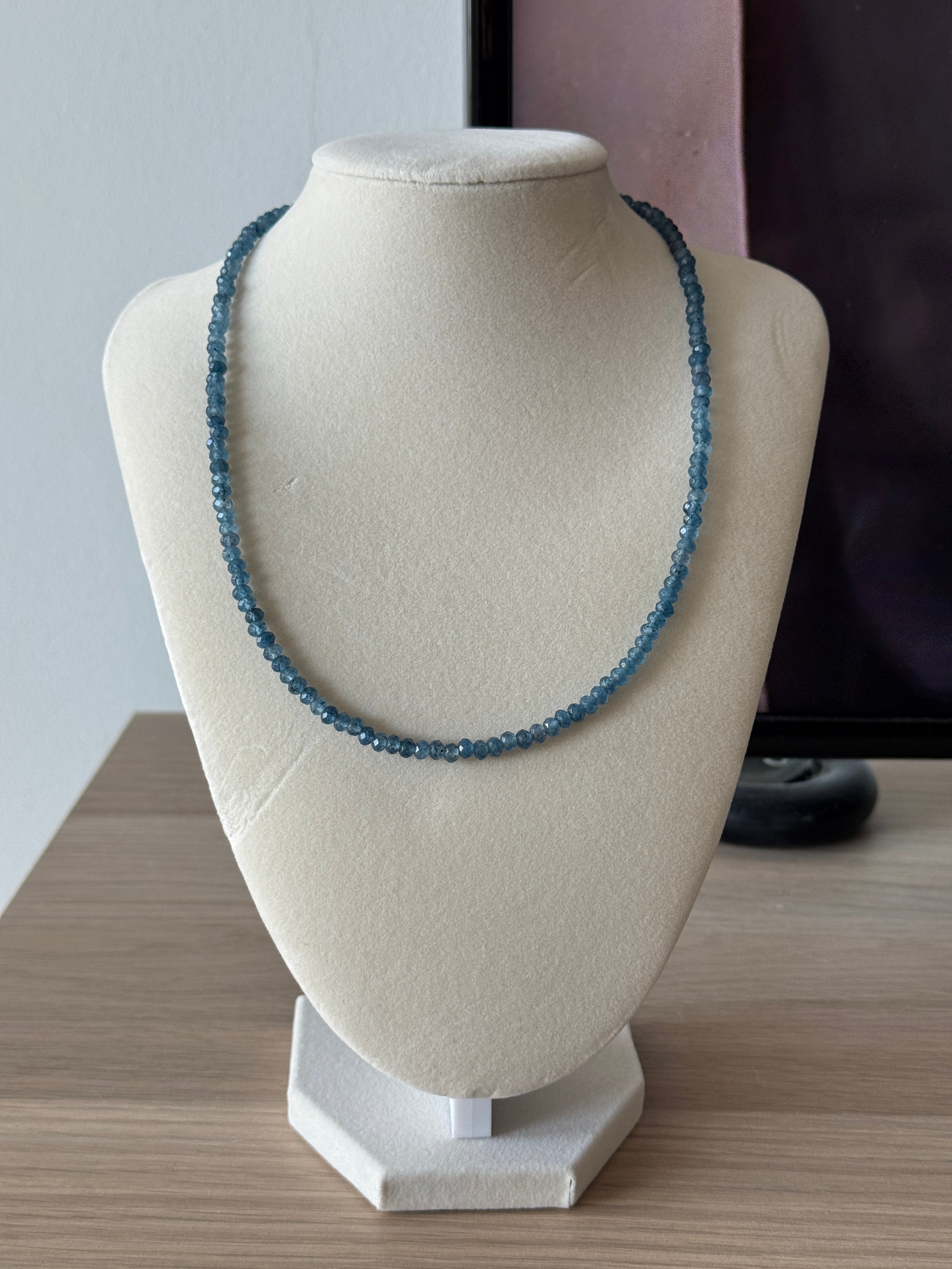 Faceted Blue Sapphire Necklace