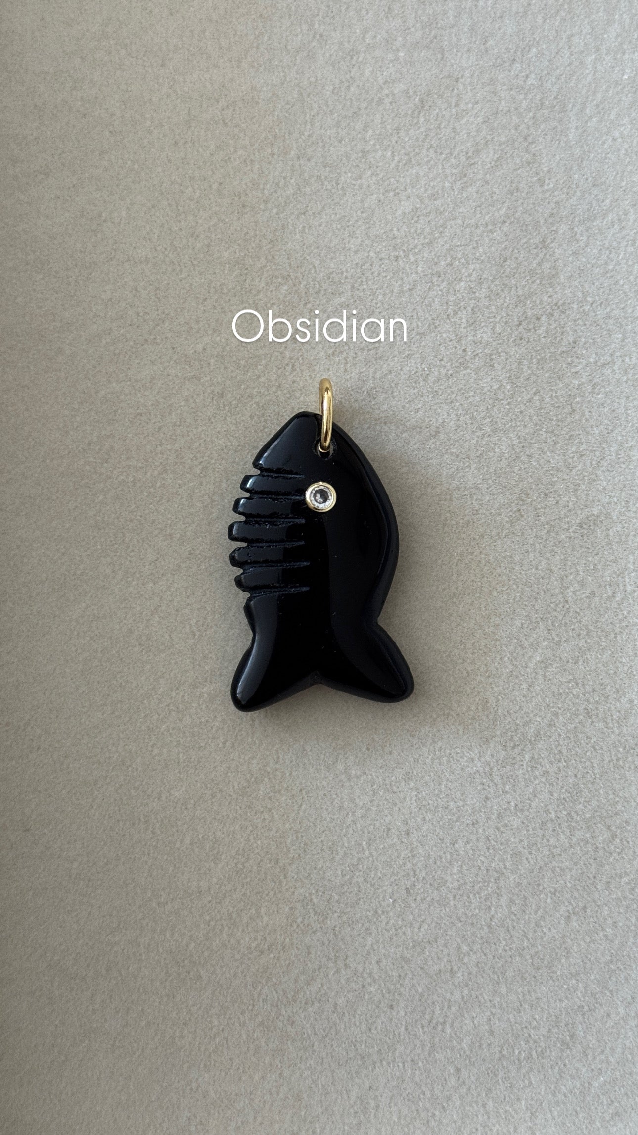 Obsidian Fish Pendant