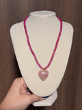 Pink Topaz Heart Necklace