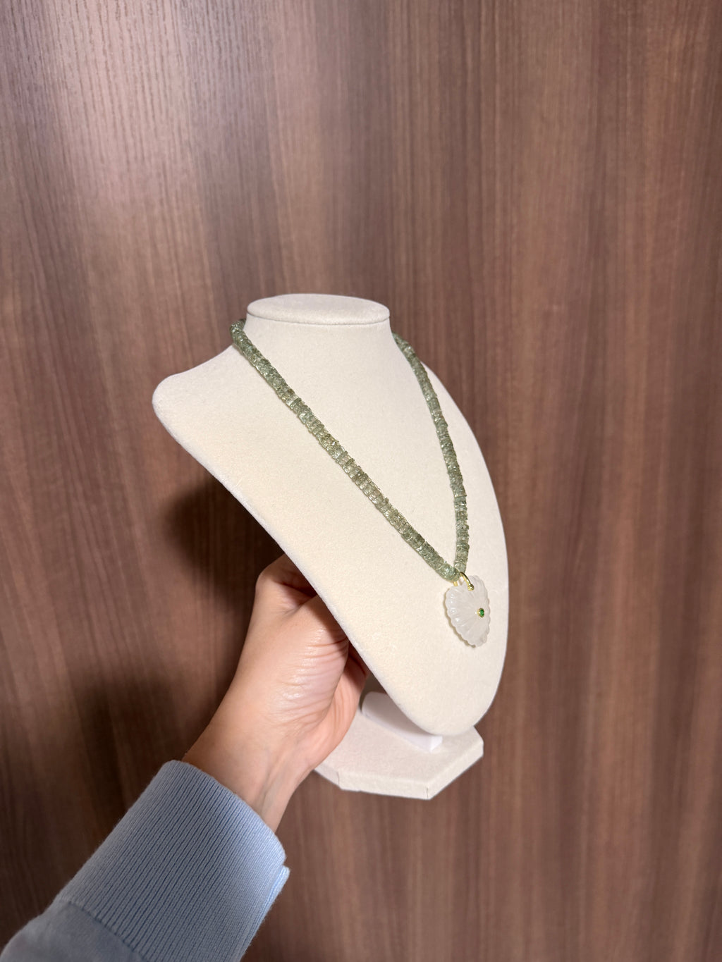 Green Amethyst Charm Necklace