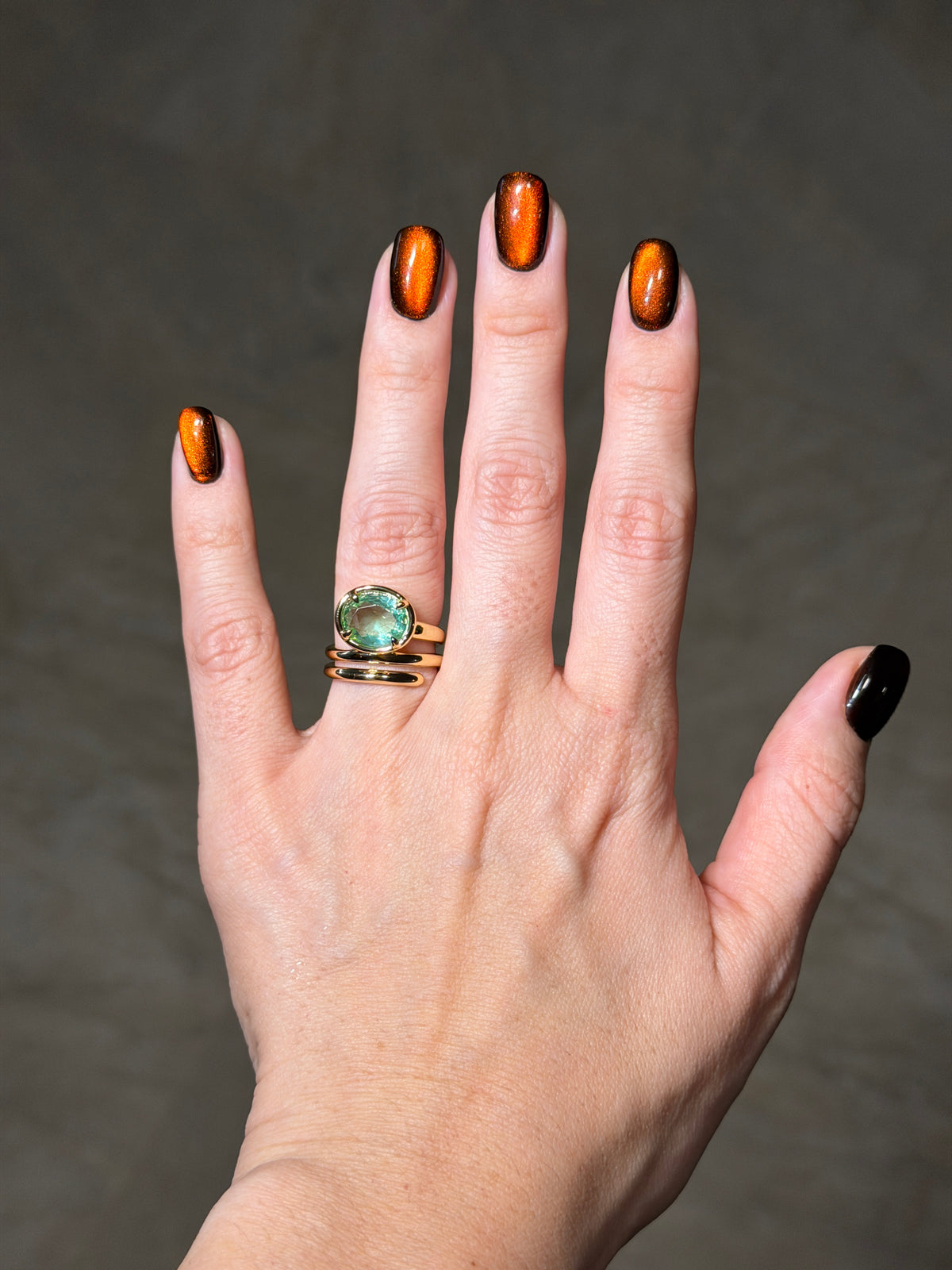 Aqua Green Spiral Ring