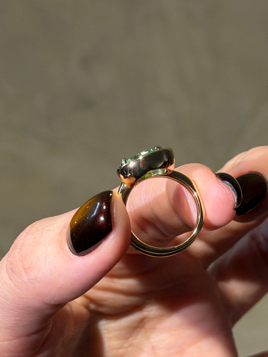 Aqua Green Spiral Ring