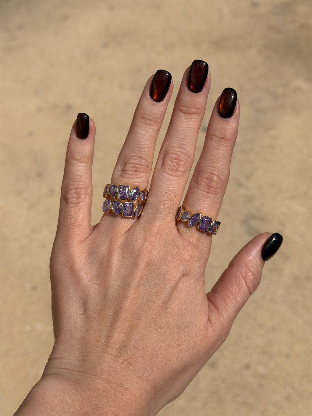 Lavender Multi-Shaped Gem Ring