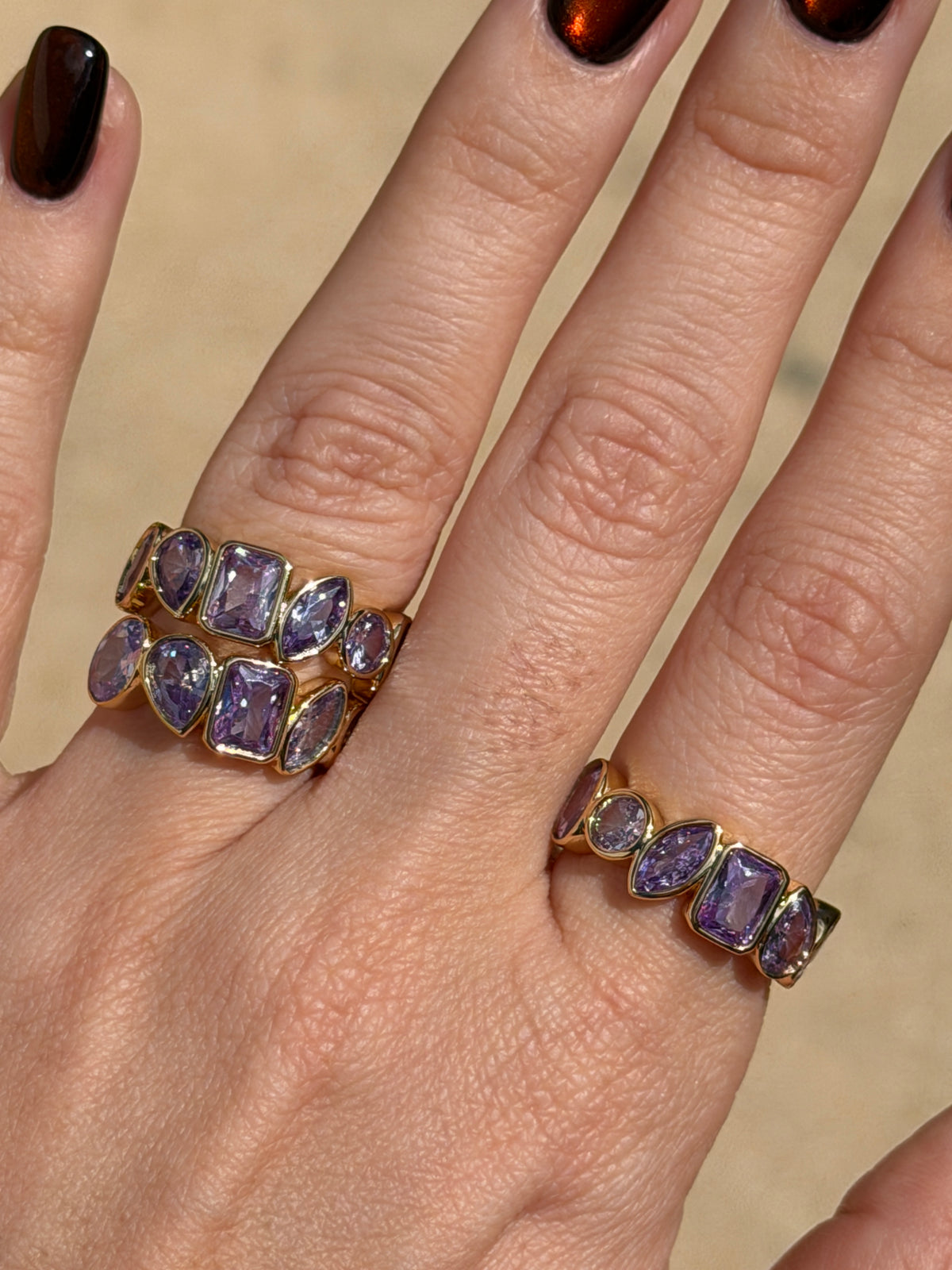 Lavender Multi-Shaped Gem Ring