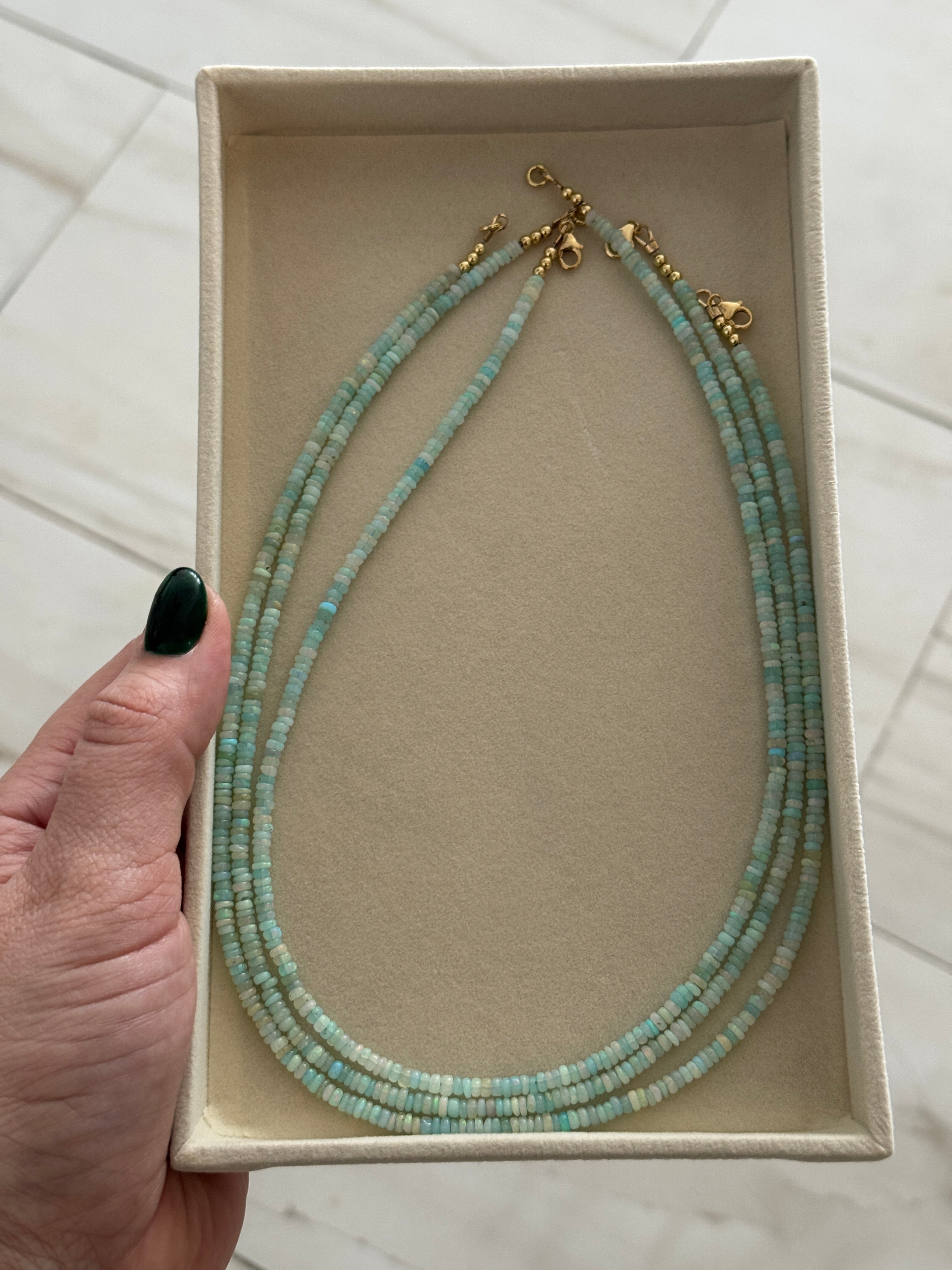 Cinderella Blue Ethiopian Opal Necklace