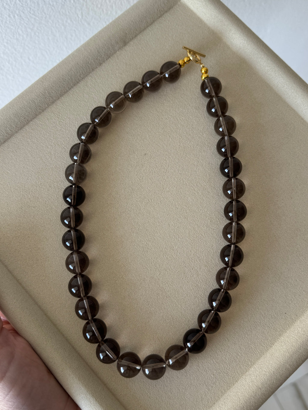 Smokey Quartz beaded necklace