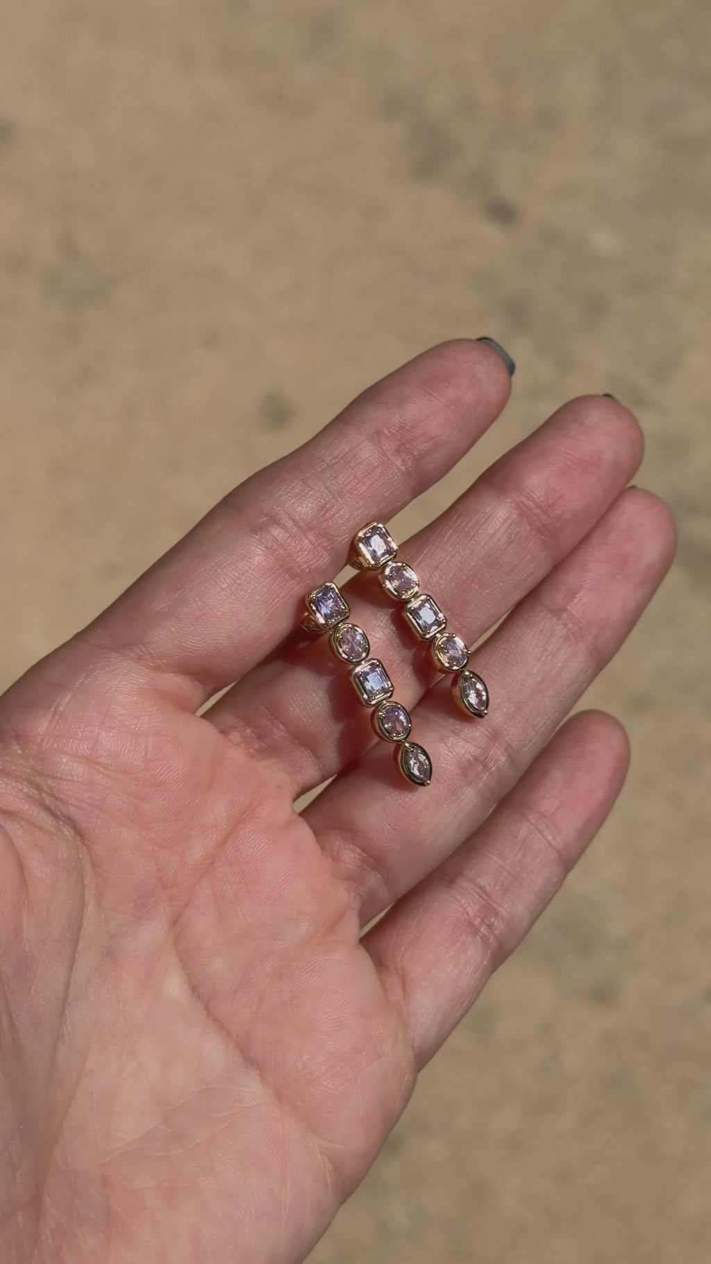 Lavender Muilt-Shape Drop Earrings