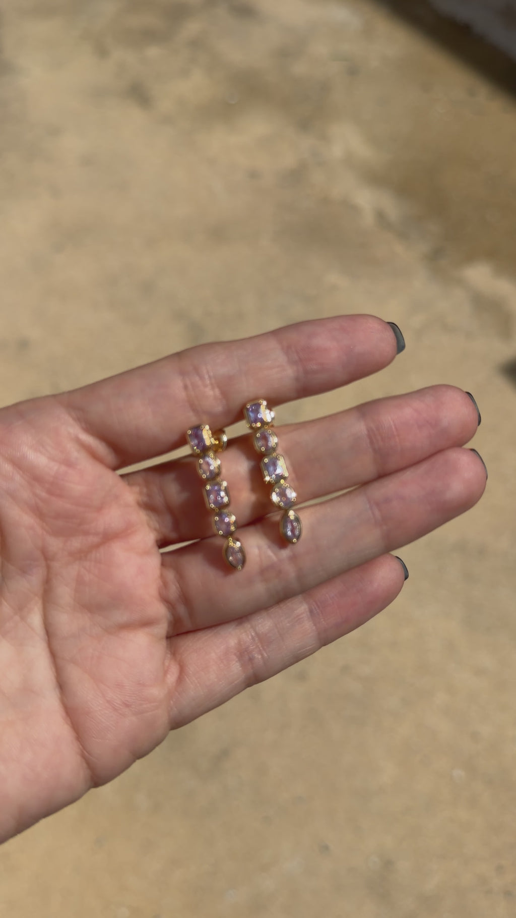 Lavender Muilt-Shape Drop Earrings