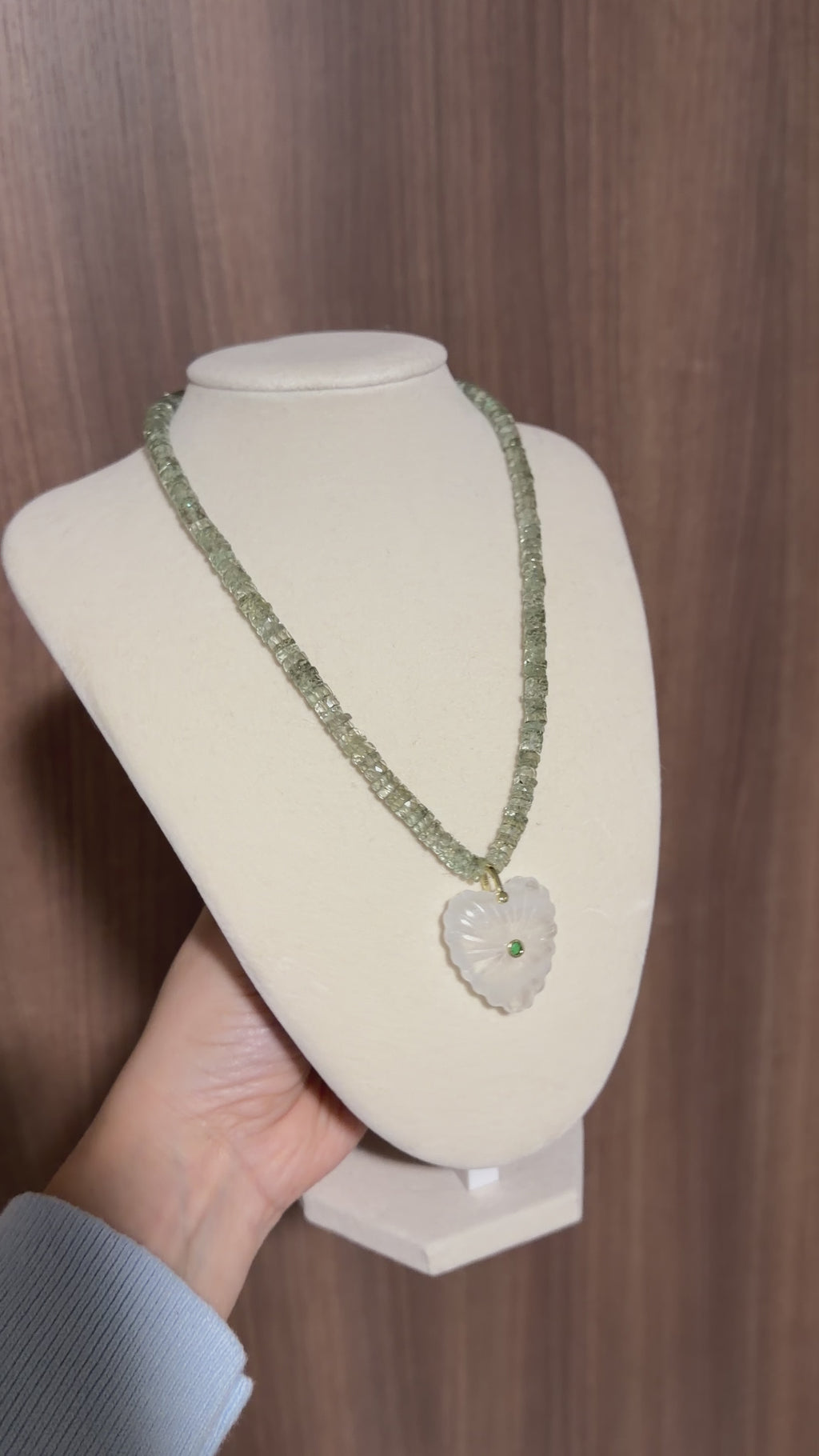 Green Amethyst Charm Necklace