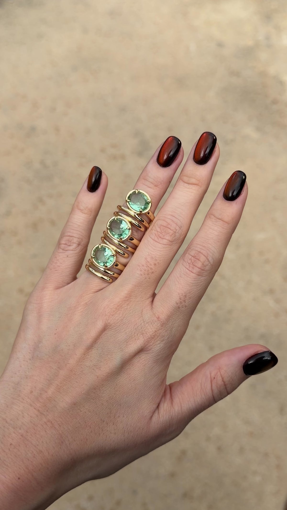 Aqua Green Spiral Ring