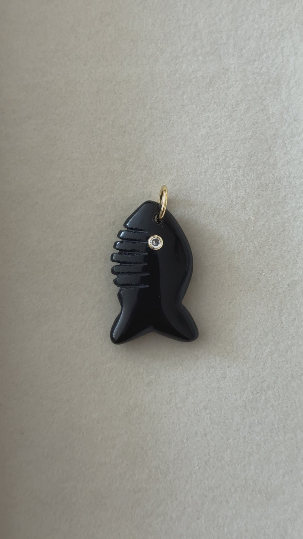 Obsidian Fish Pendant