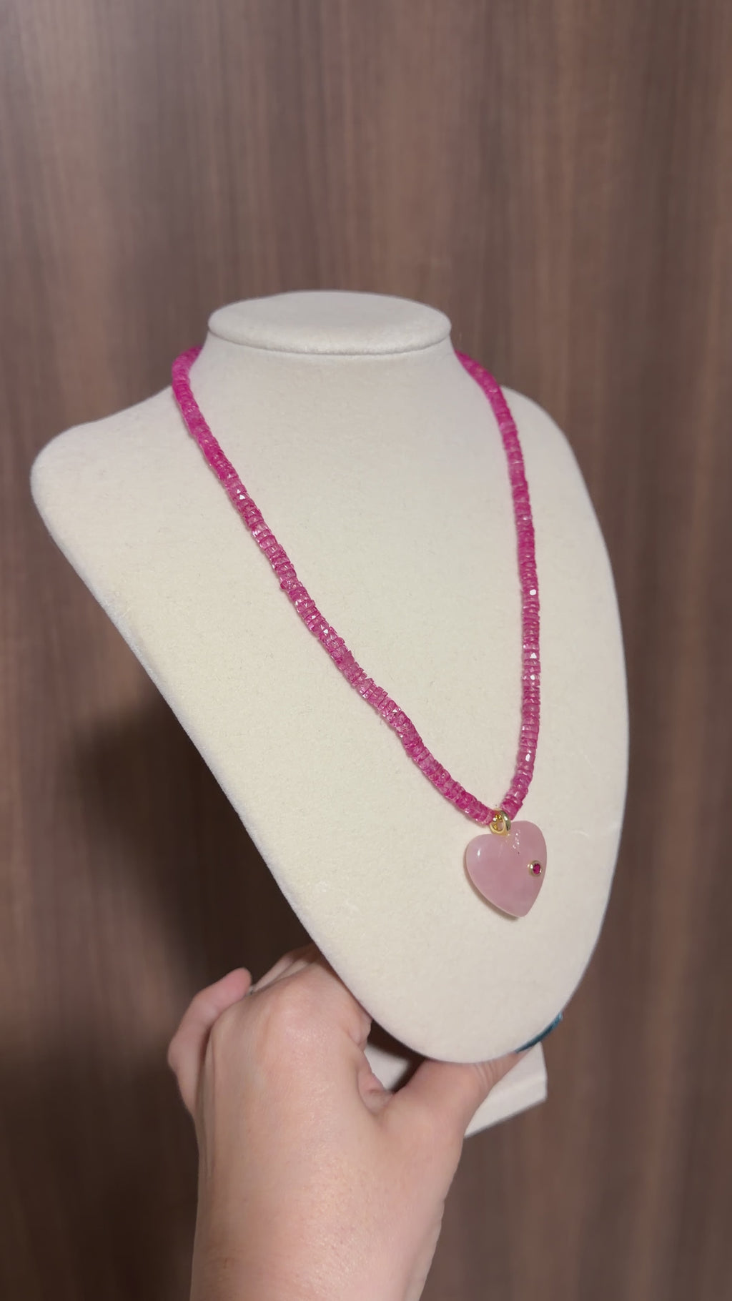 Pink Topaz Heart Necklace