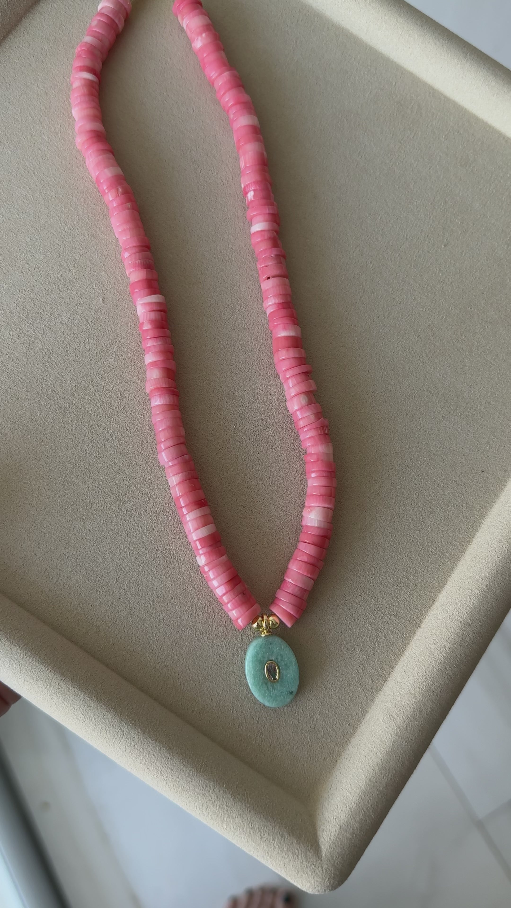 Pink Coral Coin Necklace