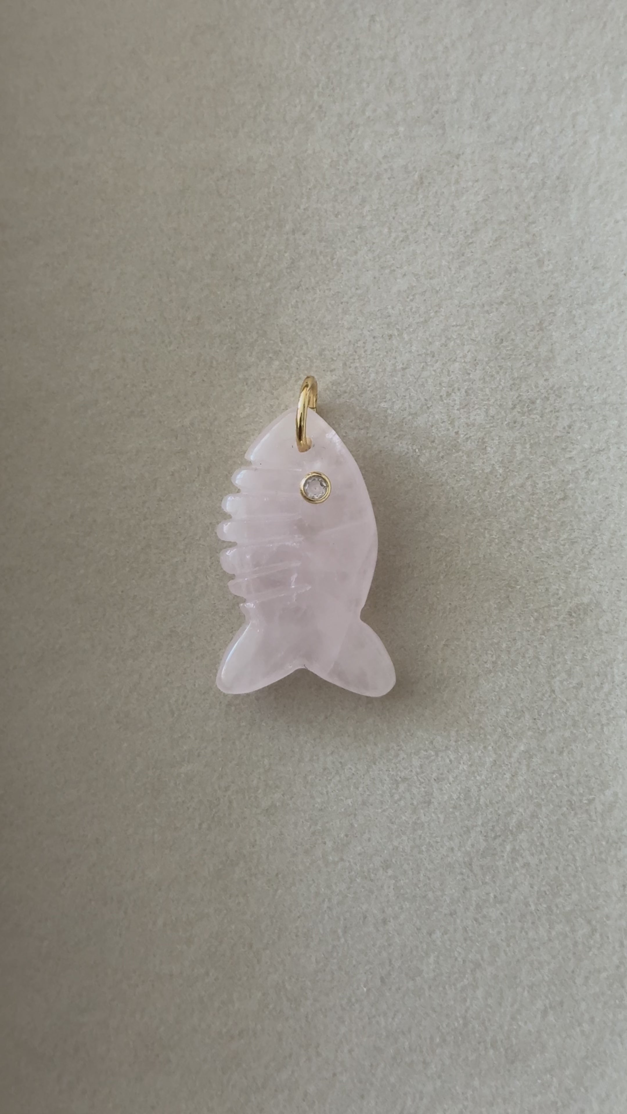 Rose Quartz Fish Pendant