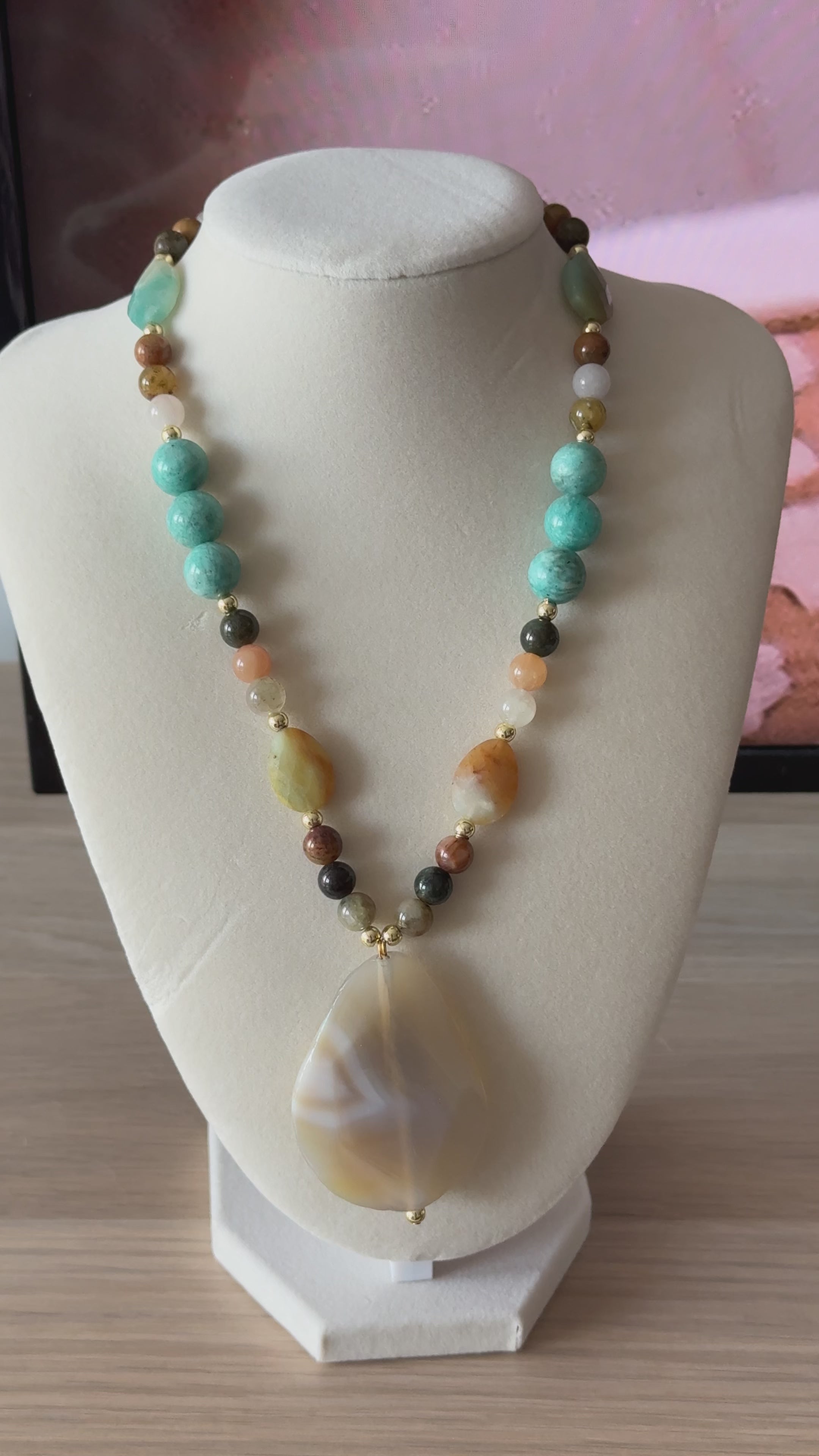 Multi Gemstone Statement Necklace
