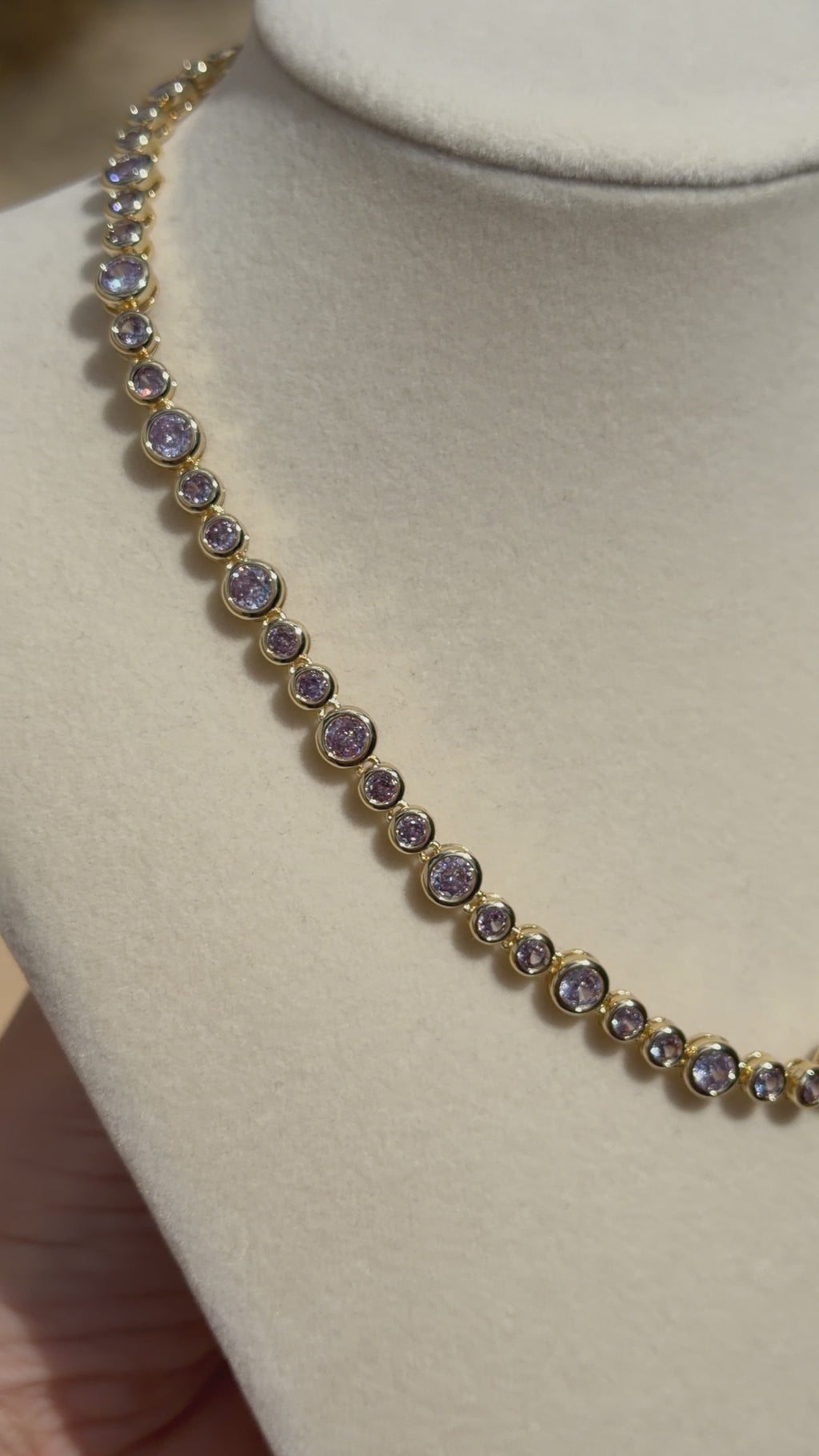 Lavander Bubble Tennis Necklace