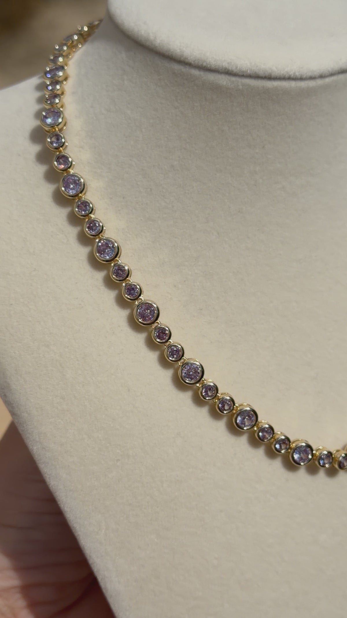 Lavander Bubble Tennis Necklace