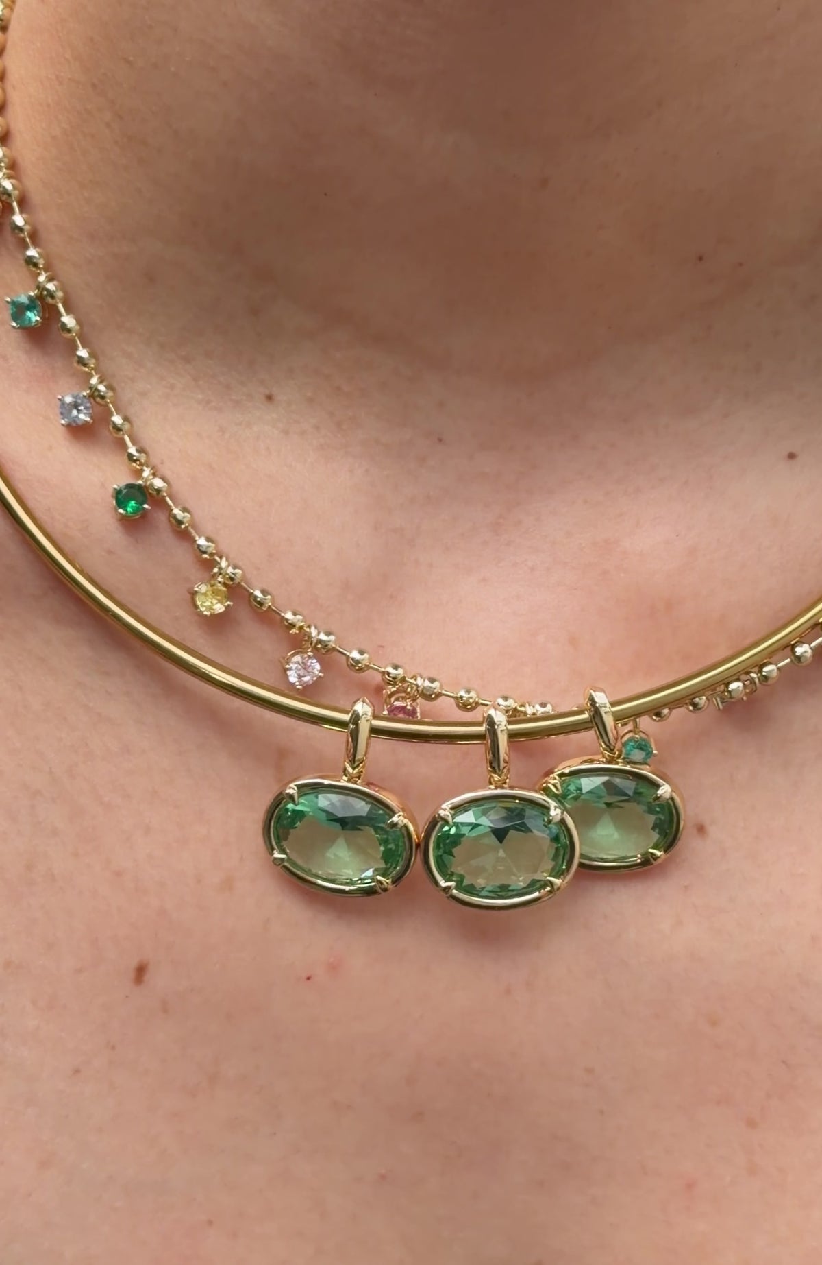 Aqua Green Bezel Pendant