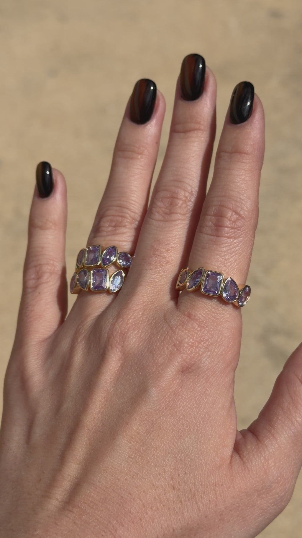 Lavender Multi-Shaped Gem Ring
