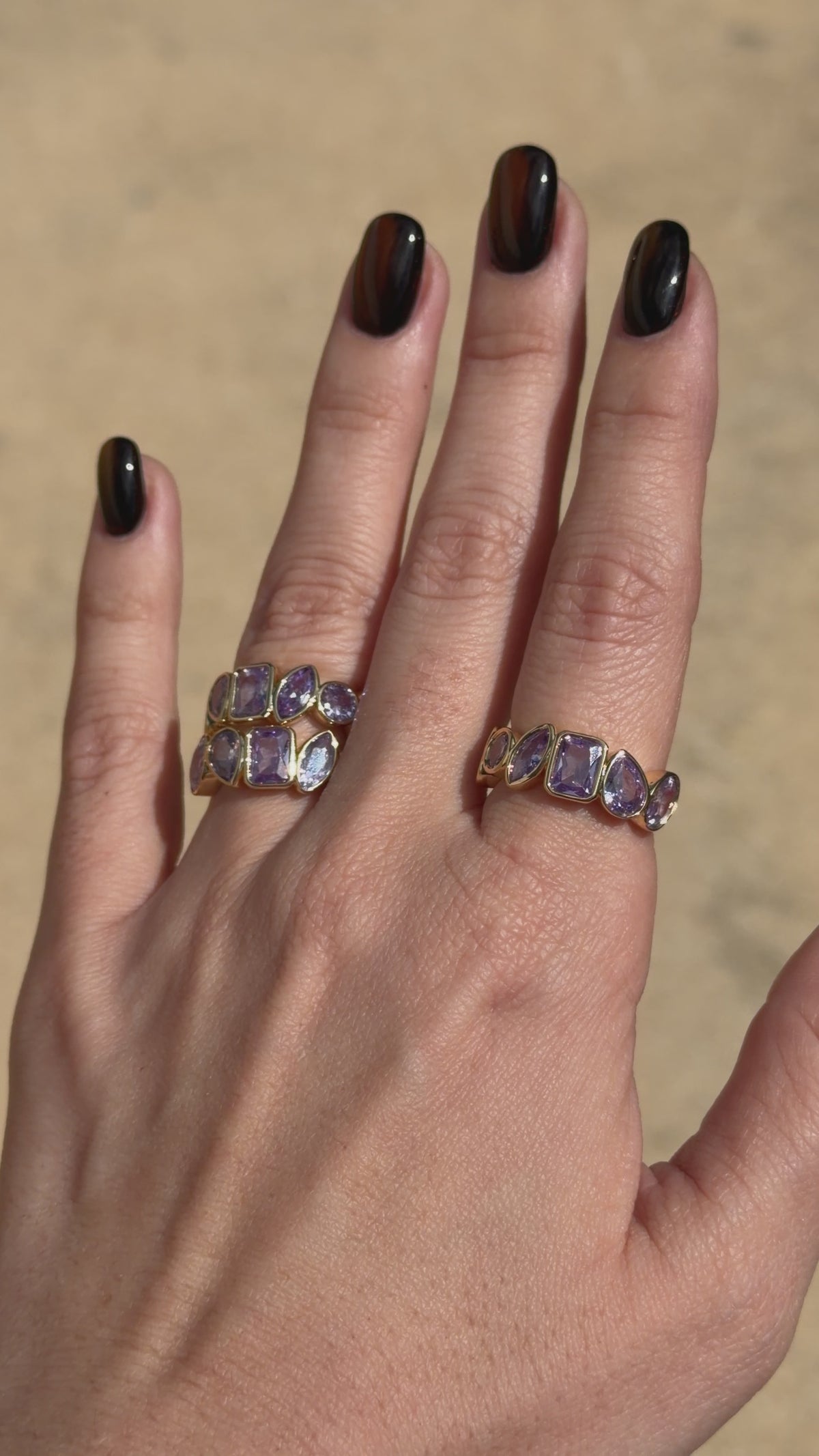 Lavender Multi-Shaped Gem Ring